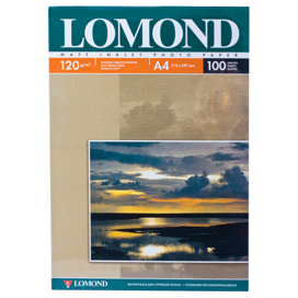 Фотобумага LOMOND д/струйной печати А4, 120г/м, 100л., односторонняя, матовая (0102003)