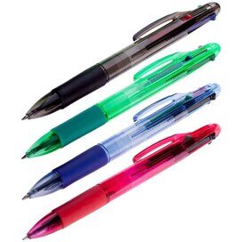 Ручка шариковая OfficeSpace 0,7мм, резин. манжета, автоматическая 4 цвета