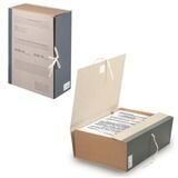 Короб архивный STAFF, 12 см, переплетный картон, корешок - бумвинил, 2 х/б завязки, до 1000л, 126903