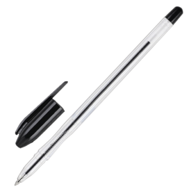 Ручка шариковая масляная СТАММ VeGa, корпус прозрачный, узел 1,2мм, линия 0,7мм, черная, РШ108