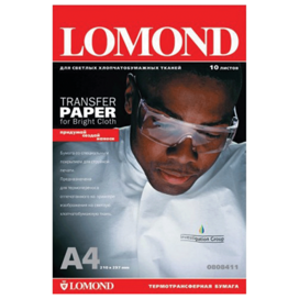 Бумага термотрансферная LOMOND для светлых тканей, А4, 10 шт., 140 г/м2 0808411