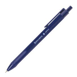 Ручка шариковая масляная автоматическая BRAUBERG 'Trios', СИНЯЯ, корпус синий, узел 0,7 мм, линия пи