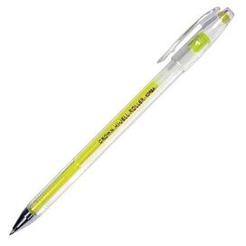 Ручка гелевая Crown 'Hi-Jell Color' желтая, 0,7мм
