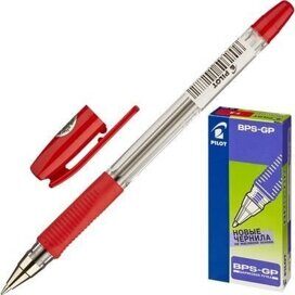 Ручка шариковая PILOT BPS-GP-F резин.манжет. красный 0,32мм