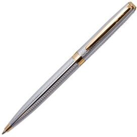 Ручка подарочная шариковая GALANT 'Marburg', корпус серебристый с гравировкой, золотистые детали, пи